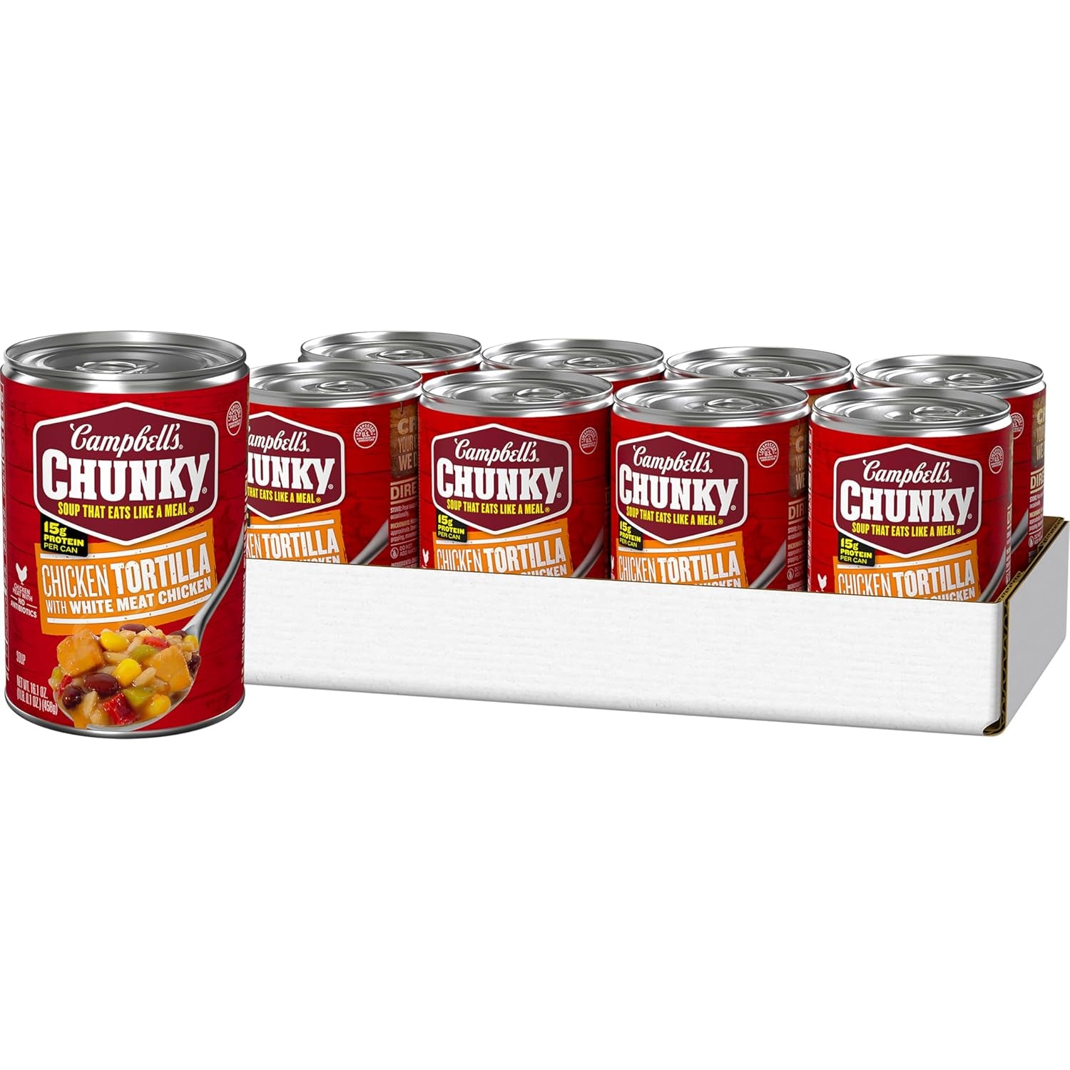 Soup, Chicken Tortilla with White Meat Chicken, 16.1 Oz Can (Pack of 8)