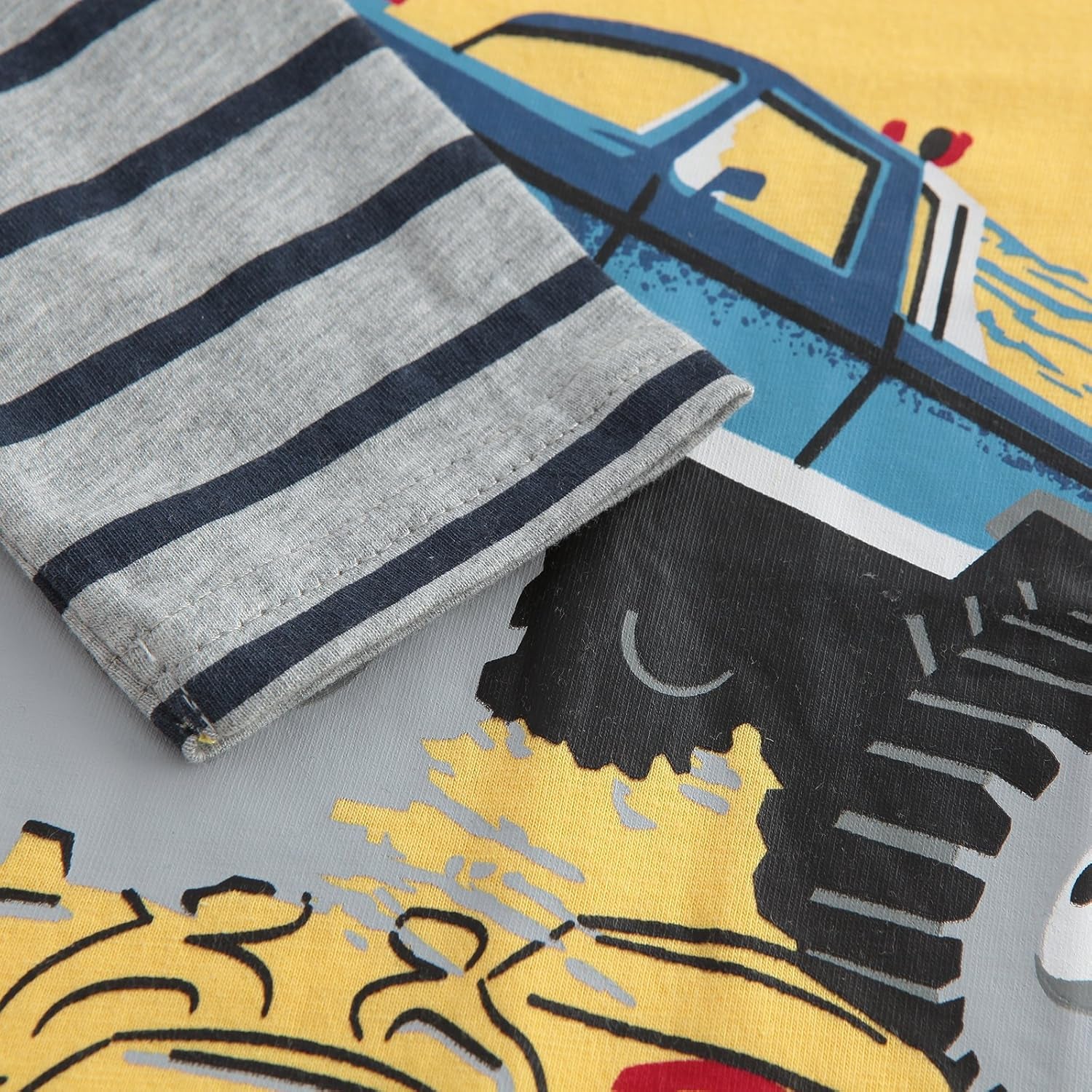 Boys Long Sleeve Cotton T-Shirts Monster Truck Shirt Graphic Tees