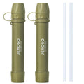 Survival Water Filter Straw - Portable Personal Water Purifier for Hiking, Camping & Bug Out Bag | Tactical Emergency Preparedness Gear, Wilderness Backpacking & Life Saving Equipment(2, Green)