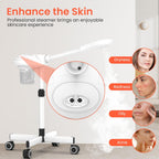 Professional Facial Steamer with Ozone, Vapor Ozono Facial Steamer Professional for Clean Skin, Firm Pores, Esthetician Steamer for Home or Salon Use, Adjustable Height and Angle,White
