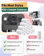 Kids Camera Instant Print,2.4In Screen 1080P Kids Digital Camera Toys with 3 Rolls Print Paper 32G Card + 10 Rolls Print Paper