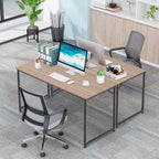 | 39 Inch Computer Desk | Nature | Sturdy Office Desk | Metal Frame, Adjustable Feet | Water-Resistant, Scratchproof Surface | Writing Table for Home Office or Study | Pack of 1