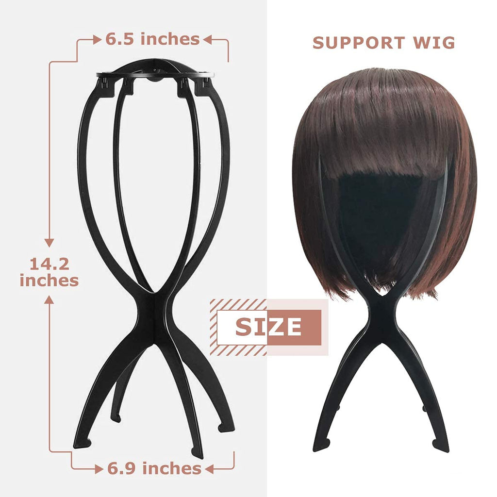 Wig Head Stand for Travel, Wig Drying Stand, Black, 2 Packs | Easy Assembly, Fast Air Drying, Travel Portable, Shape Retention, Versatile Display
