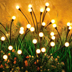 Solar Garden Lights, 6 Pack 48 Leds Solar Outdoor Lights, Firefly Lights for Patio Pathway Outdoor Decor, Big Bulb, Unique Gifts for Women, Gifts for Grandma