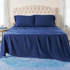 Ashford Home Essentials Bedding, 4 Piece Full Size Sheet Set, Estate Blue