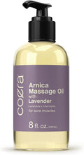 Arnica Massage Oil | 8 Fl Oz | with Lavender, Sunflower, and Olive Oil | Great for Sore Muscles | Free of Parabens, SLS, & Fragrances