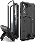 Vanguard Compatible with Samsung Galaxy S21 Case, Military Grade Full-Body Rugged with Built-In Kickstand [Screenless Version] (Black)