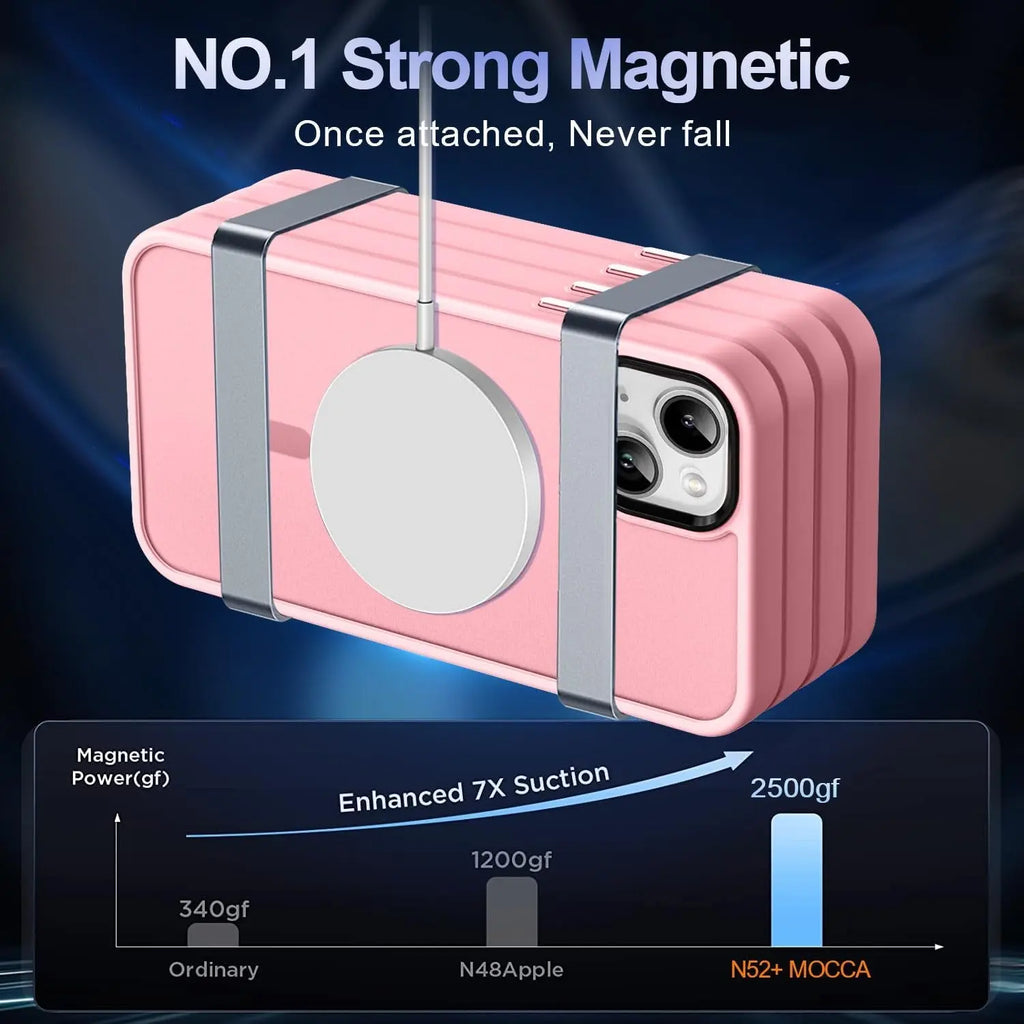 Strong Magnetic for Iphone 13 Case, [Compatible with Magsafe][Screen Protector+Camera Lens Protector] Translucent Matte Back Slim Shockproof Case for Iphone 13 Phone Case 6.1", Pink