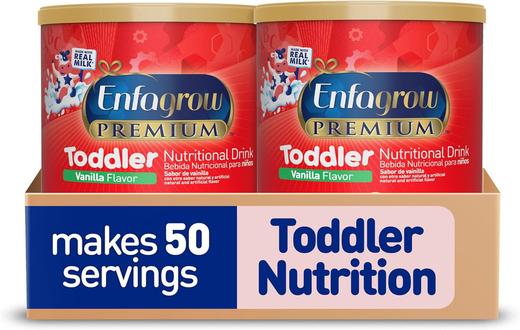 Premium Toddler Nutritional Drink, Try Our Brain Supporting Trio, Natural Vanilla Flavor, 32Oz Can (Pack of 2)