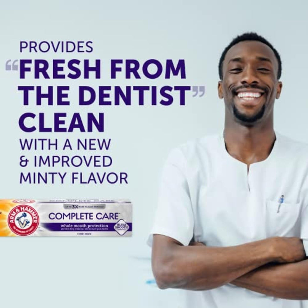 Complete Care Toothpaste, Teeth Whitening Toothpaste with Baking Soda, Fluoride, Whole Mouth Protection, Fresh Mint Flavor, 6.0 Oz (Pack of 4)