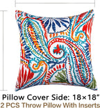 Outdoor Throw Pillows Decorative Outdoor Accent Pillows with Insert | Outdoor Throw Pillows Patio Pillows with Inserts Square Decorative Pillows for Patio Furniture