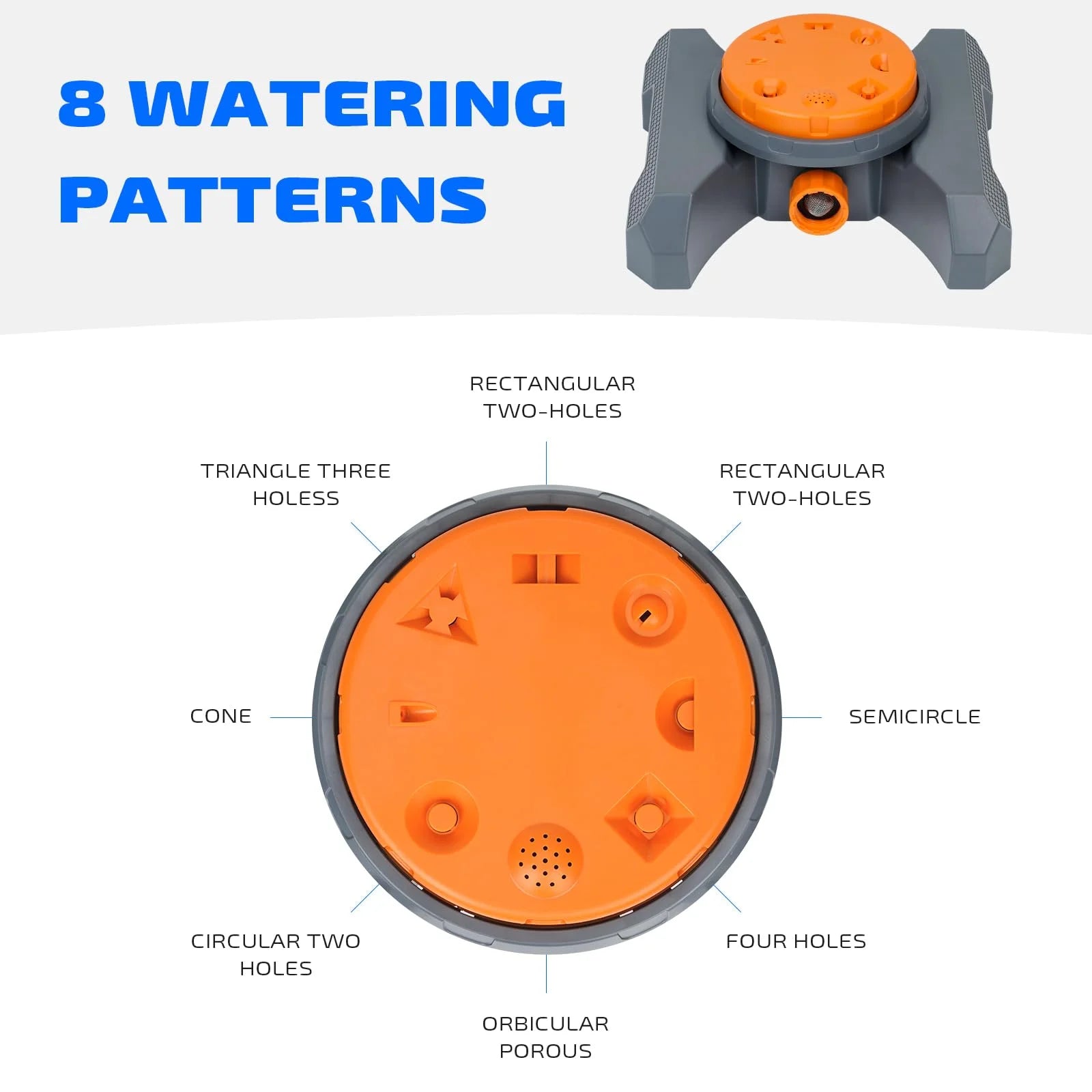 8-Pattern Sprinklers for Yard, Lawn Water Sprinkler for Watering Small and Large Garden, Yard and Lawn