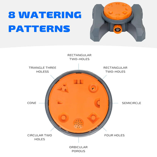 8-Pattern Sprinklers for Yard, Lawn Water Sprinkler for Watering Small and Large Garden, Yard and Lawn