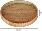 Homart 5219-0 Cayman Large Tray, 13.50-Inch Diameter, Natural, Rattan
