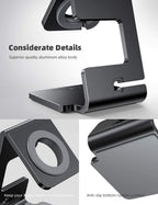 Watch Stand for Apple Watch Magnetic Fast Charger | Aluminum Alloy Desk Charging Stand Holder Dock for Iwatch SE3 SE2 Ultra 3, Series 11 10 9 8 7 6 5 (49/46/45/44/42/41/40/38Mm)
