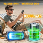 Hand Crank Emergency Radio 10000Mah Weather Radio with AM/FM/NOAA, Grey | Emergency Weather Radio with Solar Prower SOS Phone Charging LED Flashlight, Survival Gear for Outdoor Home Emergencies Kits