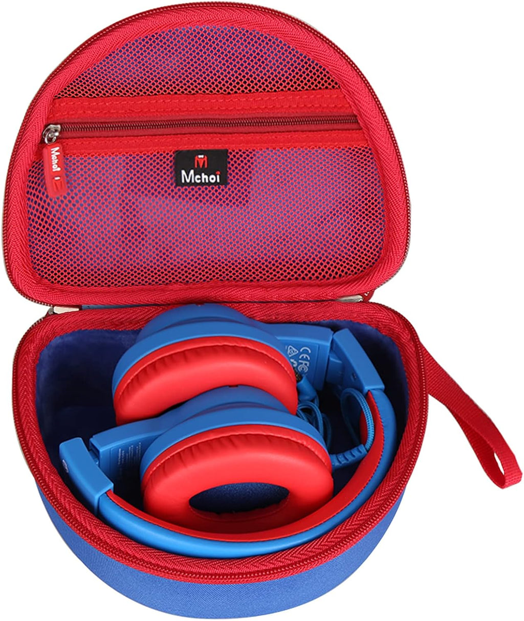 Kids Headphones Case Suitable for Iclever BTH12 / HS19 / BTH26 / Joyspark-T5 / Candy Bila BH03 / Earfun/Imyb/Midola MD-B01 / Noot Products Foldable Kids Headphones (Blue) (Blue and Red)