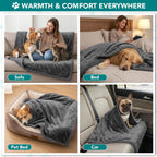 Dog Blanket for Small Medium Dogs Cats Puppies Kittens, Soft Sherpa Fleece Pet Blanket Throw, Reversible Plush Couch Cover Protector Crate Carrier Chair Machine Washable, 40X29, Solid Dark Gray