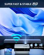 Projector with Wifi and Bluetooth,  450 ANSI 5G Wifi Native 1080P Portable Projector W/ Bag, 4K Support, Zoom, Outdoor Movie Mini Projector for Ios/Android/Tv Stick/Hdmi/Usb