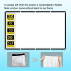 Projection Screen 100 Inch 16:9  Projector Screen Portable Outdoor Indoor Wrinkle-Free 4K HD Wall-Mounted Backyard Movie Night Camping Office Presentation (221X125Cm)