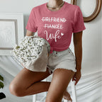 Girlfriend Fiancee Wife Shirt Women Bride Honeymoon Gift | Wifey Shirt for Women Bride Tshirt Vacation Tees Valentine Gift