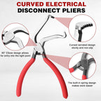 Electrical Disconnect Pliers Set 4 Pcs, Automotive Connector Separator & Terminal Removal Tool for Fuel Injector, Ignition Coil, Straight & 60° Angled Jaw, Double-Ended Pin Extractor