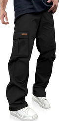 Mens Casual Cargo Pants Workout Hiking Sweatpants with Multi Pockets | Workout,Fishing,Hiking,Joggers Stretch,Multi Pockets,Elastic Waist,Lightweight,Drawstring,Work,Tactical Sweatpants