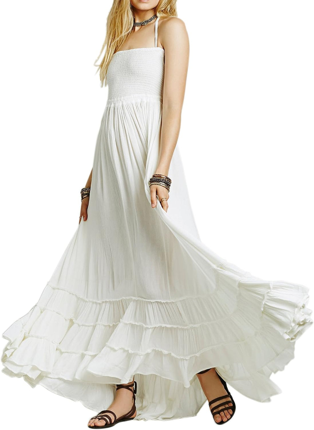 Womens Summer Boho Sexy Backless Long Dresses
