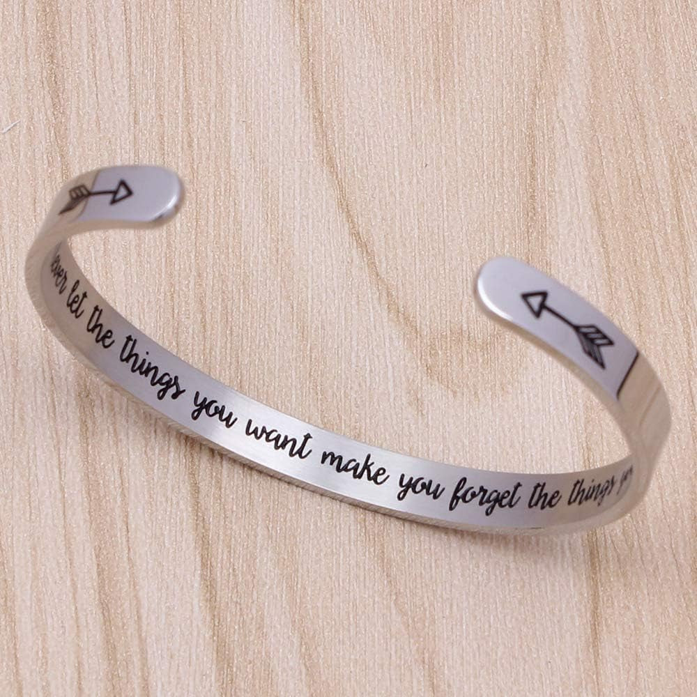 Inspirational Cuff Bracelet Bangle for Women Teen Girls - Birthday Jewelry Quotes - Friend Gift for Her Mom