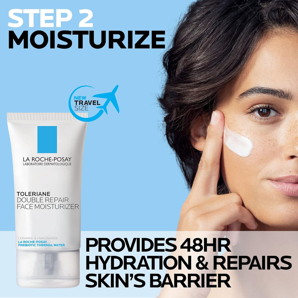 La Roche-Posay Toleriane Hydrating Gentle Face Cleanser, Hydrating Facial Cleanser with Niacinamide + Ceramides, Daily Face Wash for Dry Skin to Normal Skin, Sensitive Skin Tested, Fragrance Free