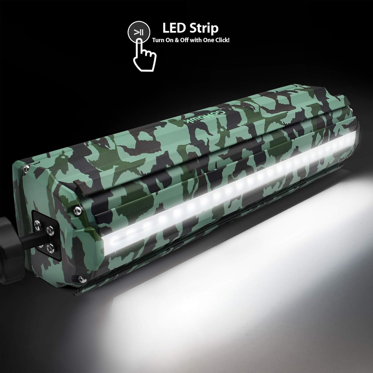 Motorcycle Bluetooth Speakers Waterproof with LED Light | Waterproof UTV Audio System with FM Radio, USB MP3 Player, AUX Input, and Compact Handlebar Mount Design.