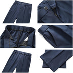 Boys Suits 3 Piece Slim Fit for Kids Size 10 Navy Blue Prom Wedding Dresswear Formal Set Tuxedo Blazer Jacket Vest Pant