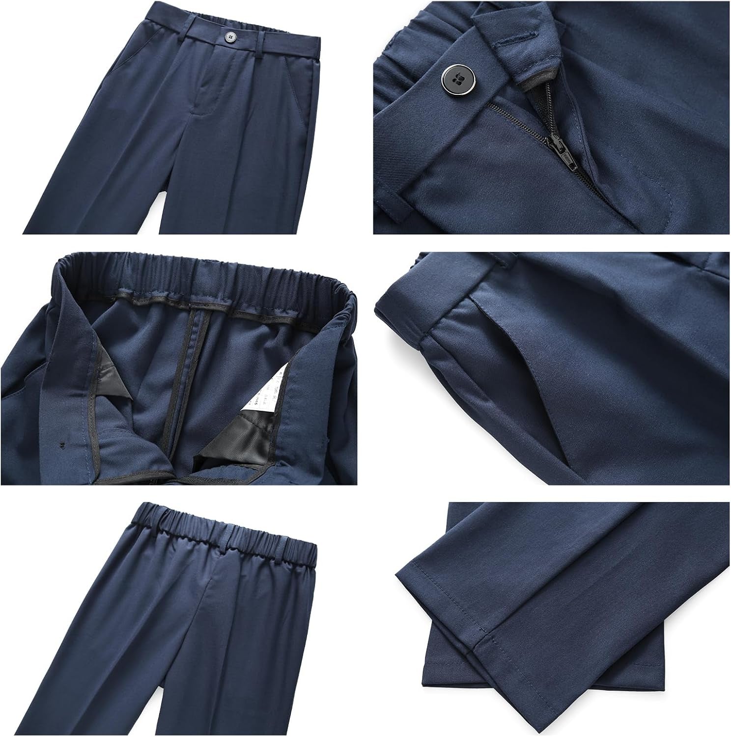 Boys Suits 3 Piece Slim Fit for Kids Size 10 Navy Blue Prom Wedding Dresswear Formal Set Tuxedo Blazer Jacket Vest Pant