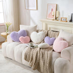 2PCS Throw Pillows Heart Pillow Home Decor Decorative Couch Pillows Bed Pillows Outdoor Pillows Valentine Gift,Purple 13"*19"