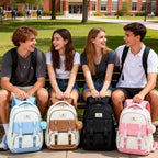 Backpack for Girls 15.6 Inch for School with Lunch Bag Pencil Case | 3PCS Cute Kids Laptop Backpacks Bookbag for Teen Girls Elementary Middle High School Bag College Students Travel Daypack