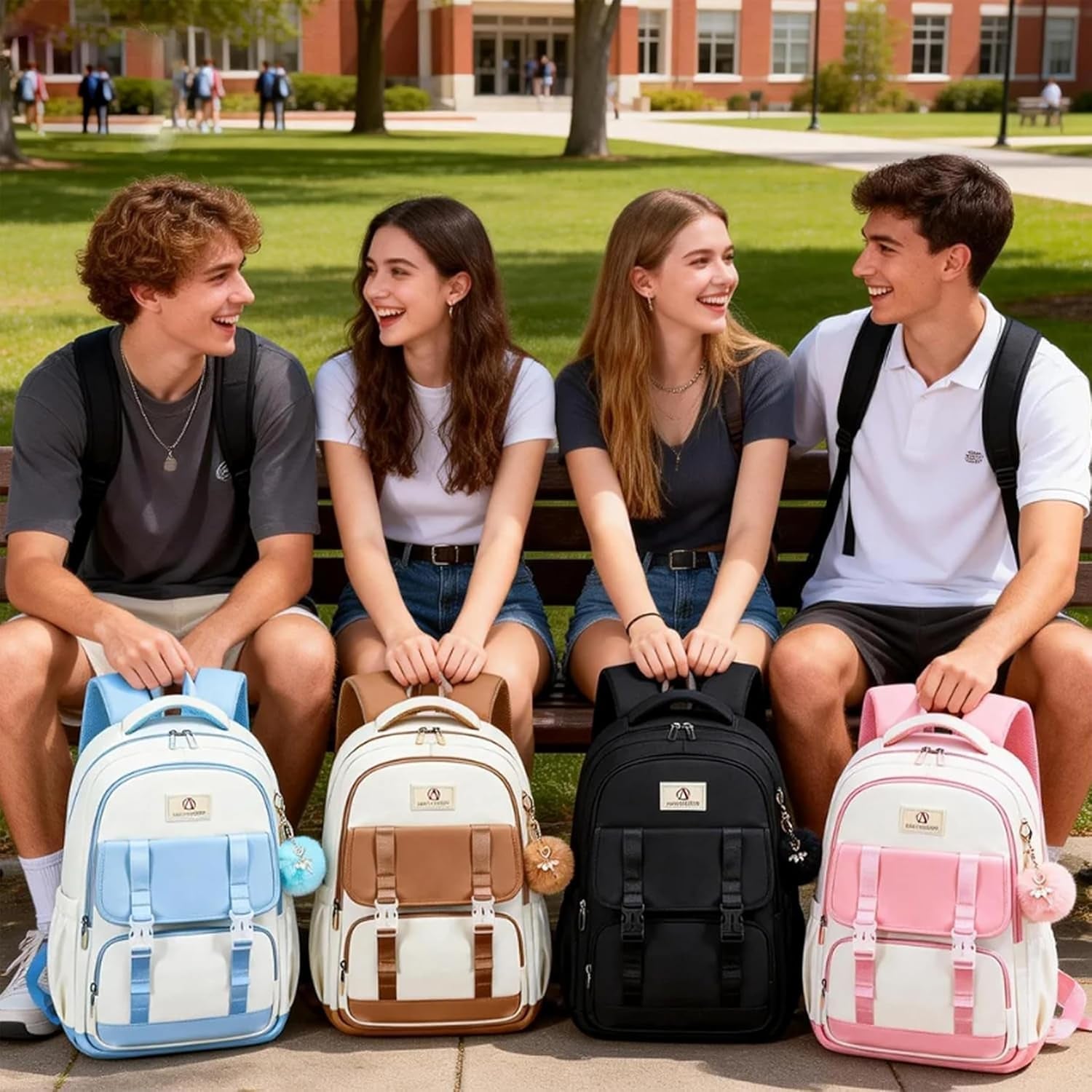 Backpack for Girls 15.6 Inch for School with Lunch Bag Pencil Case | 3PCS Cute Kids Laptop Backpacks Bookbag for Teen Girls Elementary Middle High School Bag College Students Travel Daypack