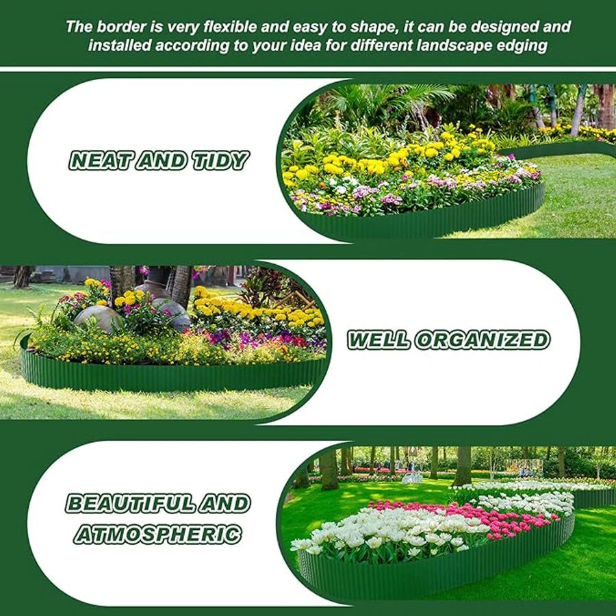 Landscape Edging Plastic Lawn Edging Corrugated Garden Edging Garden Edging Border for Lawn DIY Vegetable Flower Beds Deco