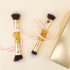 Double Ended Makeup Brushes | 2Pcs Dual-Ended Cream + Powder Brush,Makeup Brush for Creating a Gorgeous, Airbrushed-Looking Complexion