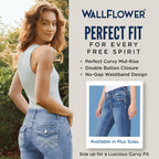 Luscious Curvy 23.5” Mid-Rise Cropped Jeans for Women, Insta Stretch Denim Juniors Jeans