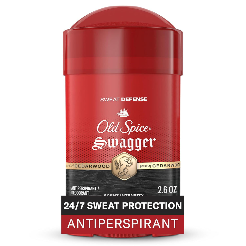 Sweat Defense Antiperspirant & Deodorant for Men, 24/7 Ultimate Sweat Protection, Long Lasting Scent, Soft Solid, Swagger with Cedarwood Scent, 2.6 Oz