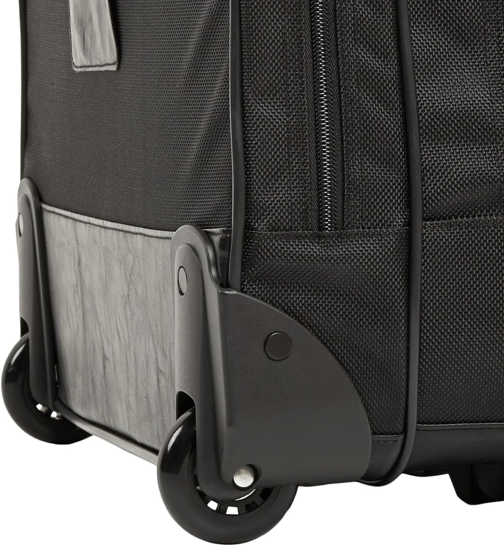 15.6" Rolling Laptop Bag for Travel and Business, Briefcase with Wheels, Adjustable Locking Handle, Black