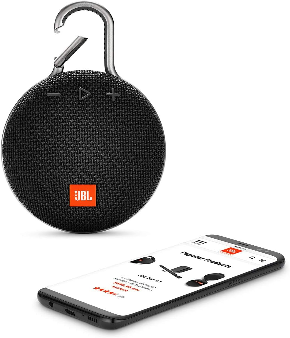 Clip 3, Black - Waterproof, Durable & Portable Bluetooth Speaker - up to 10 Hours of Play - Includes Noise-Cancelling Speakerphone & Wireless Streaming