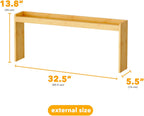 Bamboo over the Stove Spice Holder Shelf, 31.5" Kitchen Organizer Stove Spice Top Rack, 11.6" Height Countertop Storage, over Oven Back Sink Organization Shelf, Natural