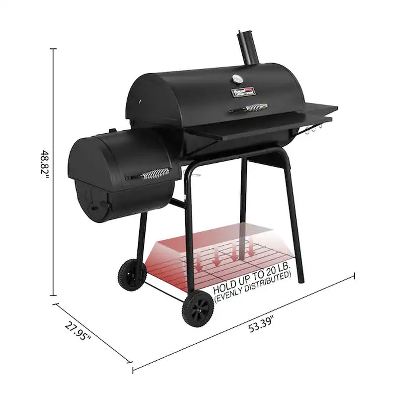 26.77-In W Black Barrel Charcoal Grill