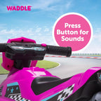 Kids Motorcycle Balance Bike - Toddler Ride on Toys W/Sounds, Wide Wheel Base, Rubber Coated Wheels, Foot to Floor Toddler Car up to 44 Lbs, Motorbike for Kids Ages 18 Months to 3 Yrs, Pink