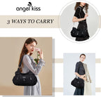 Large Purses and Handbags for Women Washed Faux Leather Crossbody Hobo Satchel Shoulder Handbag Tote Purse