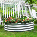 Galvanized Raised Garden Bed 2Pcs, Planter Raised Garden Beds Outdoor, round Clearance Raised Garden Beds for Gardening Vegetables 4X4X1Ft……