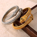 Snake Bangle Open Cuff Bracelet for Women | Cubic Zirconia, Stretch Bracelets, Sparkly, Cocktail, Evening Jewelry Gift