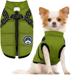 Winter Dog Coat with Harness Built in Waterproof Dog Jackets Warm Pet Fleece Vest Windproof Snow Jacket Snowsuit Reflective Dogs Cold Weather Coats for Puppy Small Medium Large Dogs Cats