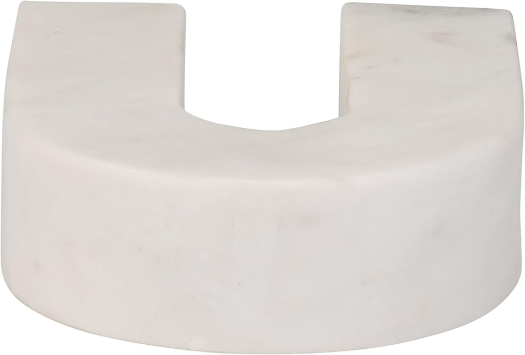 Marble Horseshoe Tabletop Decor White, Contemporary, 5" L X 2" W X 6" H
